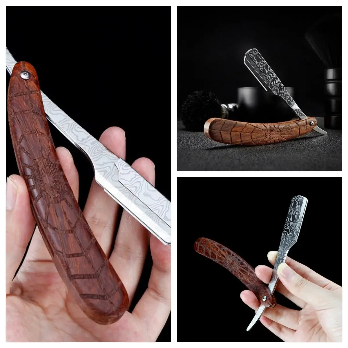 

Мужская бритва, бритвы, парикмахерские инструменты для бритья с прямыми краями, безопасный Профессиональный складной нож из нержавеющей стали, набор для удаления волос