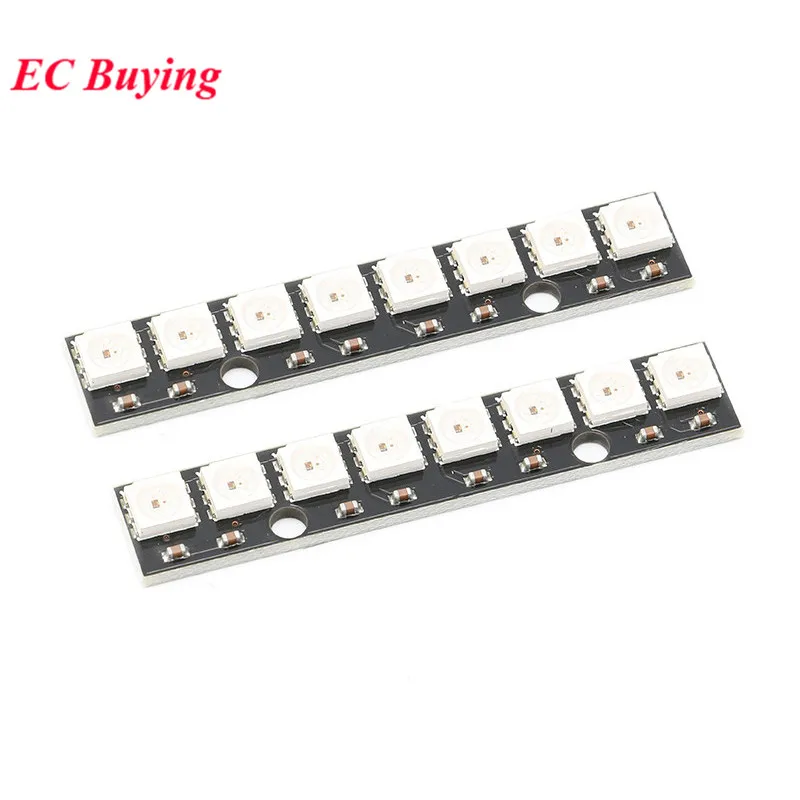 10/5pcs/1pc 8 Bit Channel WS2812 5050 RGB LED Lights Built-In Full Color-Driven Development Board 8Pin DIY Kit For Arduino