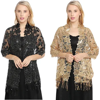 Scialle con frange di paillettes Nuovo design elegante lusso chic per cene occidentali, banchetti, abiti da sera cheongsam, eventi formali