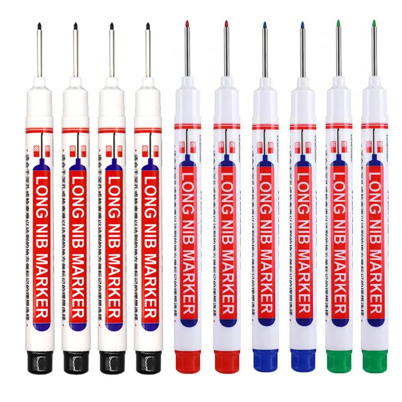 6Pcs/Set 20mm Deep Hole Long Head Paint Markers For Metal Perforating Pen Waterproof Bathroom Woodworking Decoration Graffiti white marker pens,marker pens,color marker pens,pen marker