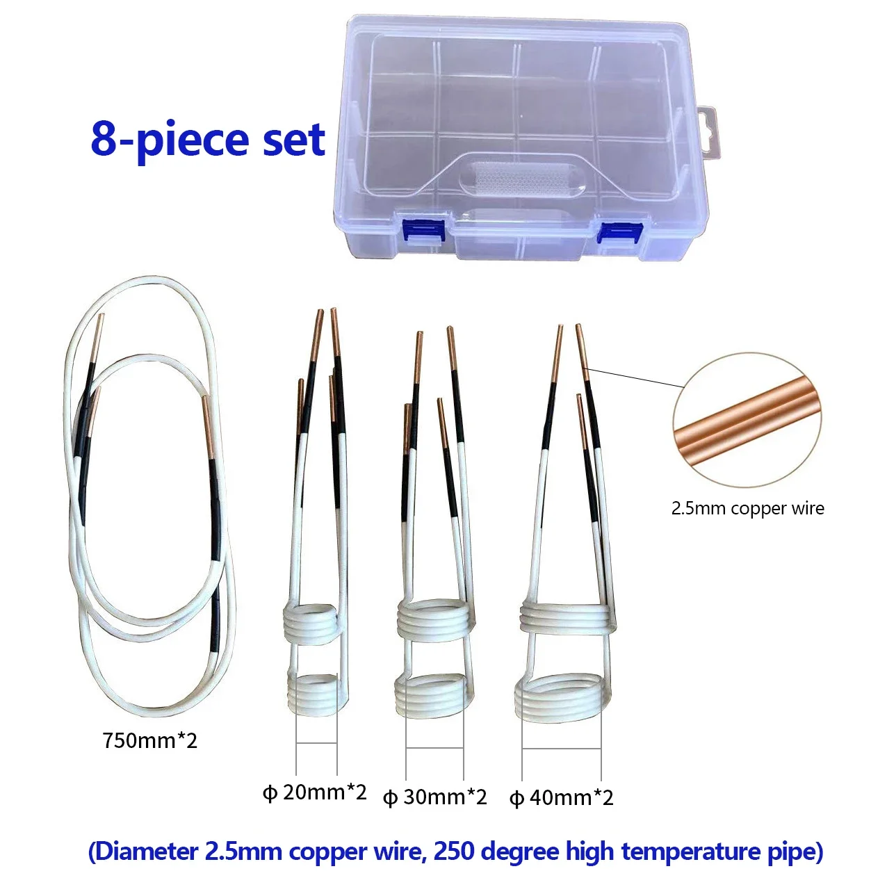 2.5mm Copper Wire 250° Heat Induction Heater Coil Kit for Magnetic Induction Hea