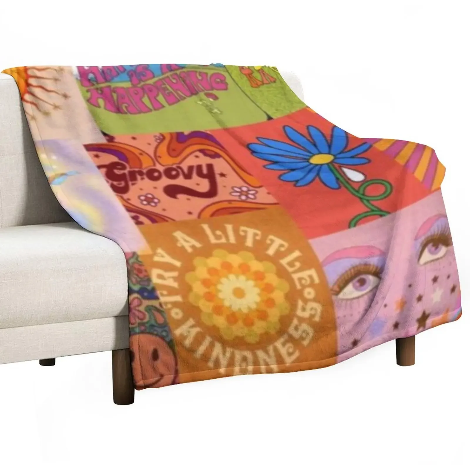 

indie hippie collage Throw Blanket Loose warm for winter wednesday Blankets
