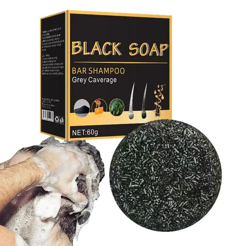 

Black Hair Soapbar Grey Hair Coverage Shampoo Bar Hair Care Deep Cleansing Natural Soapbar Darkening Bar Shampoo HairAccessories