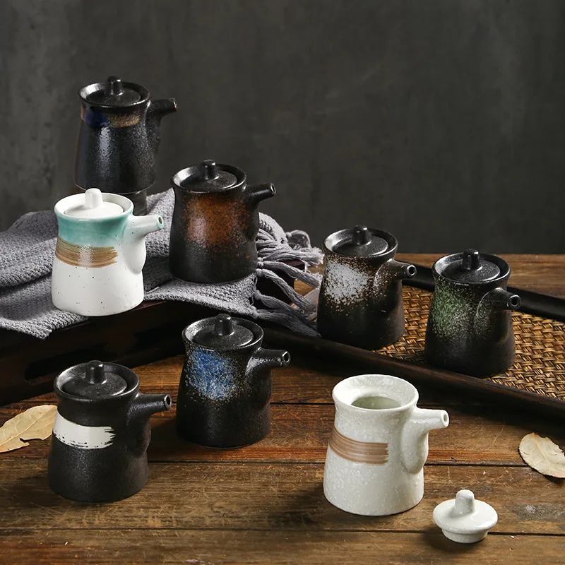 Japanese Soy Sauce Pot Vinegar Pot Ceramic Seasoning Pepper Cooking Seasoning Bottle