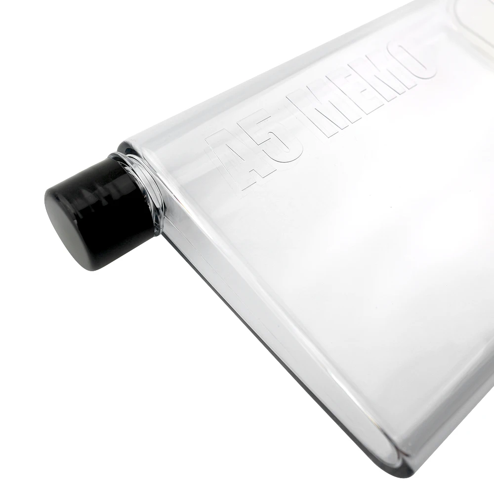 Sports Water Bottle 750ml Flat Outdoor Crystal Transparent Plastic Portable