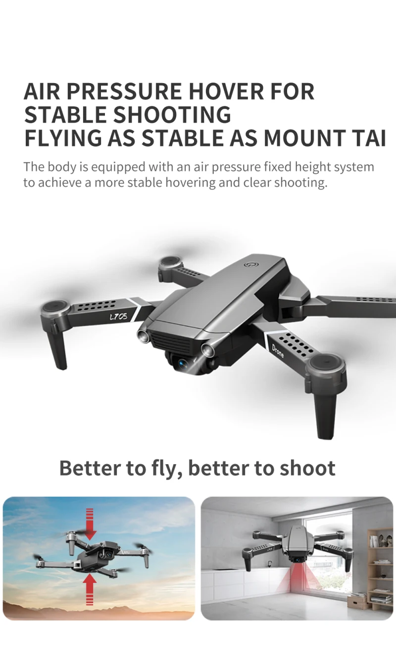 Four-axis Folding Drone 4k WIFI Live Video FPV 4K Drones HD Dual Camera Wide Angle Profesional Camera Quadrocopter Drone Toys