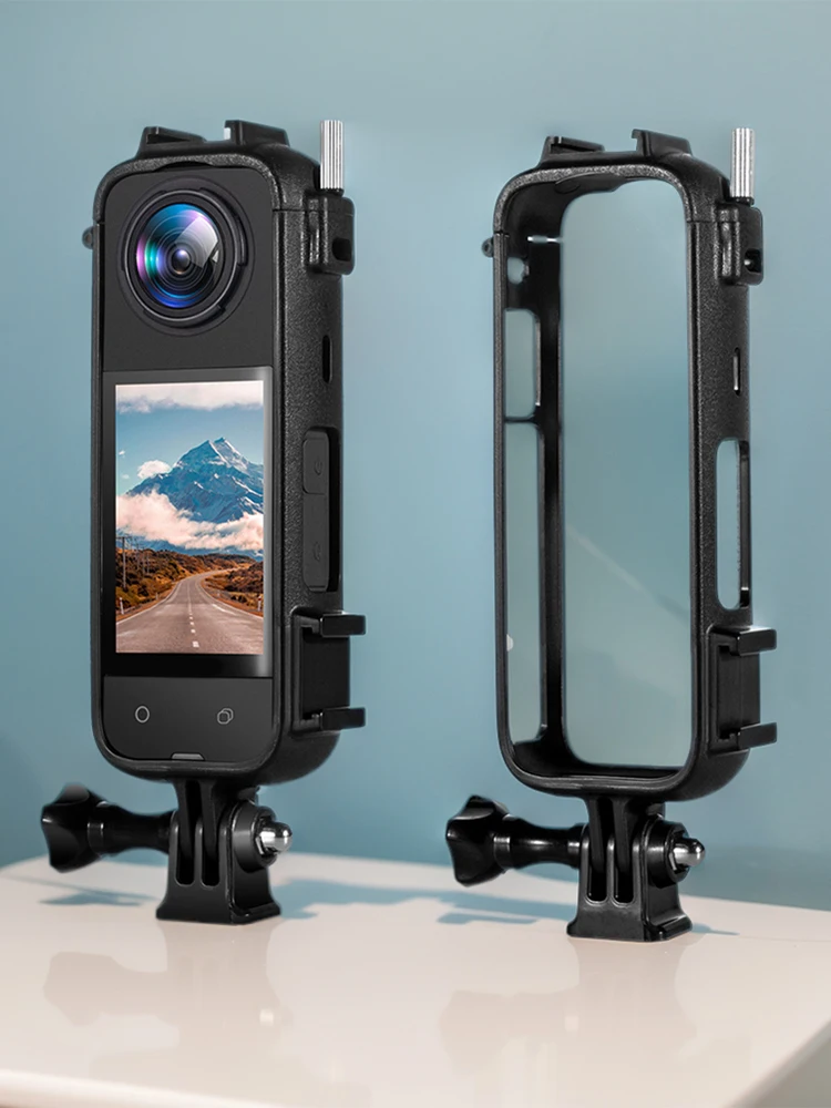 PC 플라스틱 보호 프레임 나사 구멍 및 콜드 슈 하우징 프레임, 마모 방지 커버 케이스, Insta360 X4 액세서리, 1/4 인치