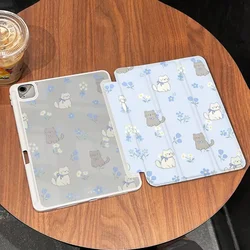 Elegant Floral Tablet Cover with Pencil Holder for iPad Air 6 (11-lnch) (HSBSMM)