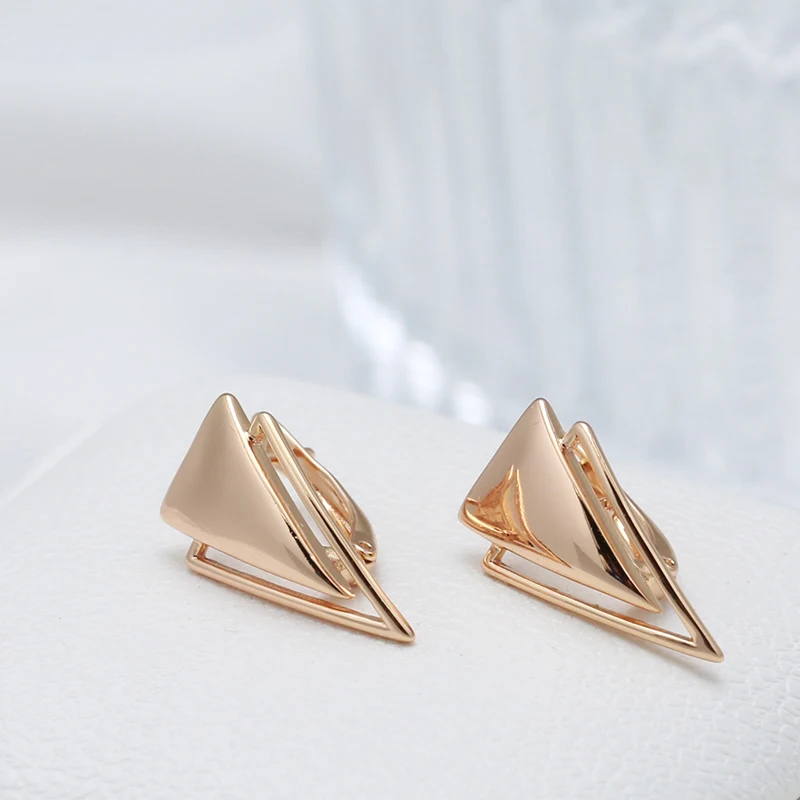 Minimalist Geometric Hip Hop Women's Dangle Earrings 585 Gold Personality Glossy Earrings Unusual Golden Jewelry