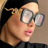 Oversized Square Snake Serpentine Large Frame Photochromic Reading Glasses Women Anti Blue Light Hyperopia Prescription Eyewear