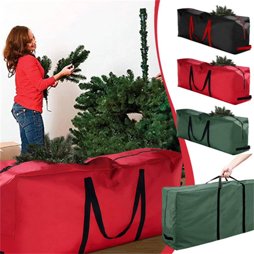 Grand Arbre De Noël 210d, Sac De Rangement En Tissu Oxford Avec 4