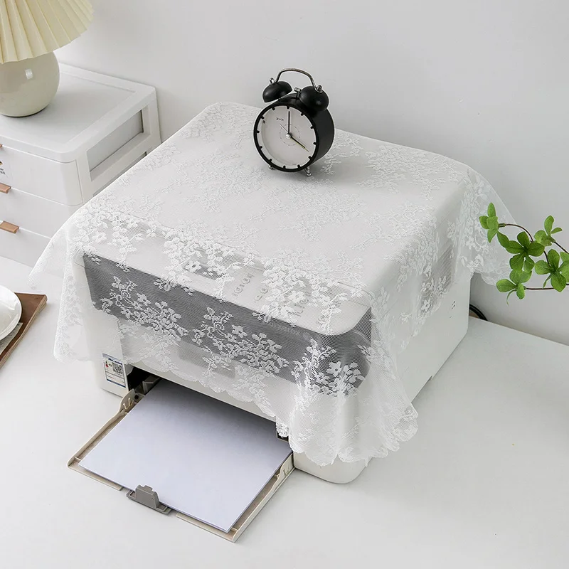 European Style Dust Covers White Color Flower Microwave Oven Covers Tablecloth Household Dust Protector Table Lamp Cover