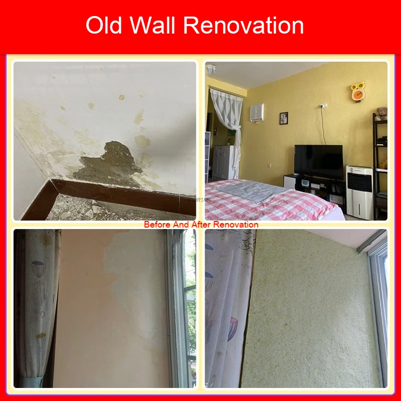 Ecological Wall Covering Plant Fiber Paint Bedroom Living Room Cement Household Self-Painting Wall Mud Wallpaper Stickers