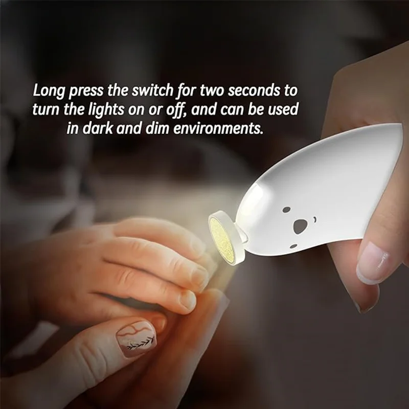 Baby Nail Trimmer Electric Rechargeable Clippers 6 in 1 Low Noise Safe Care Ergonomic Grip Toddler Toes Fingernails Polish Trim 5