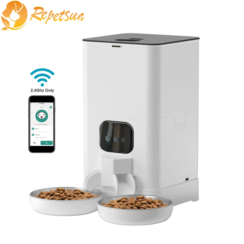6l Wifi App Control Automatic Cat Feeder Pet Kibble Dispenser For Dogs