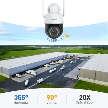 ANNKE 5MP 20X Optical Zoom WiFi Smart Home Security Camera AI Human Detection Auto Tracking, Two-Way Audio PTZ Camera Full-color 3