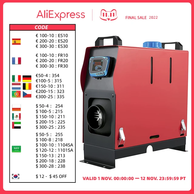 Hcalory 5-8KW 12V Diesel Luft Heizung Rot fernbedienung Air Parkplatz  Heizung Kit Auto Bus Lkw Van Boot Winter erwärmung Maschine - AliExpress