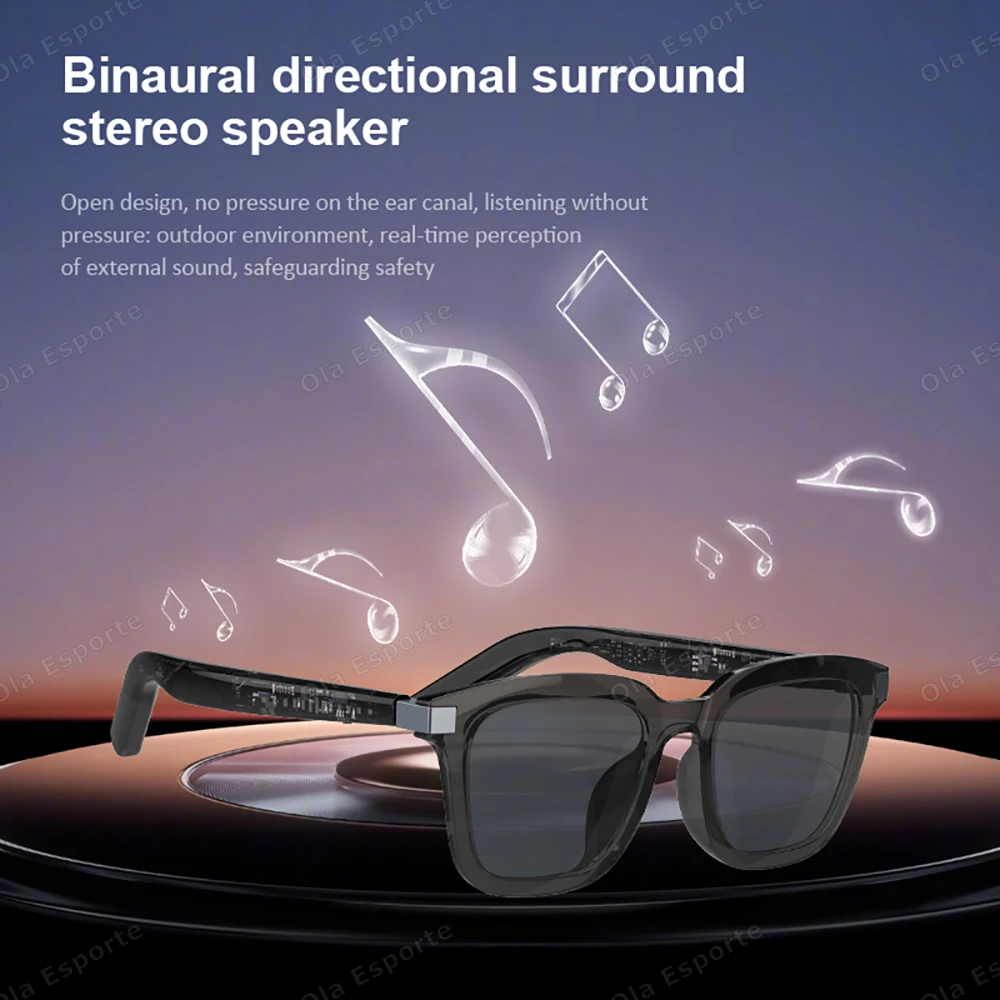 Outdoor Smart Glasses Polarized Sunglasses Bluetooth Call Music glasses IPX4 Waterproof Control camera Ear Headphones Women Men