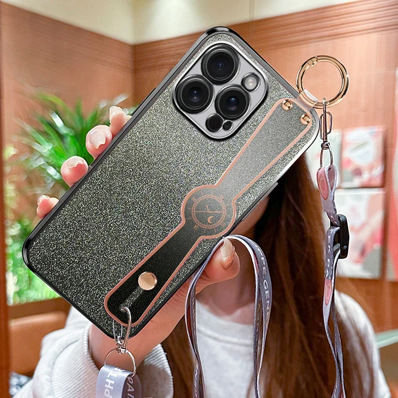 Versatile Wrist Strap Rope Lanyard Phone Case with 5G Compatibility