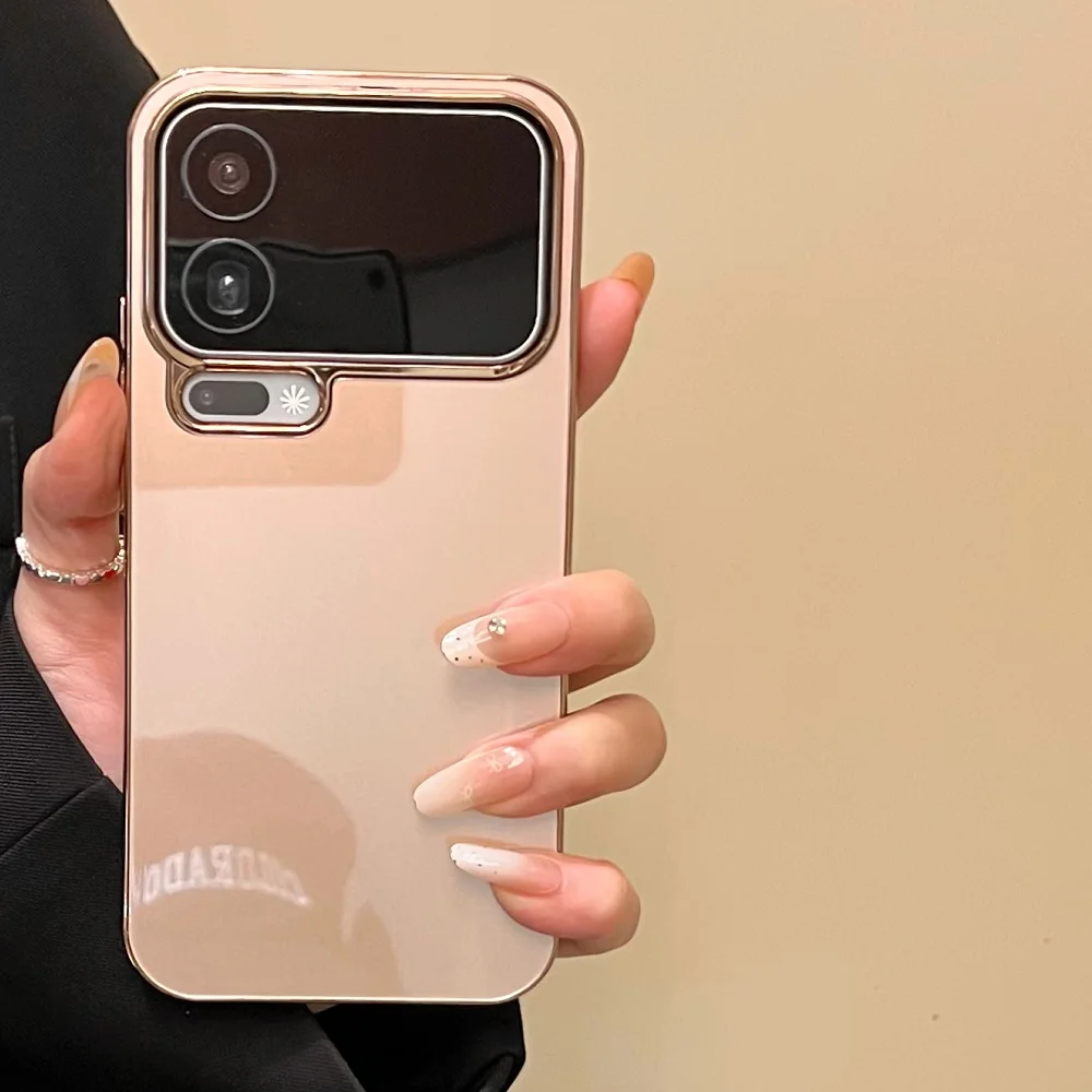Luxury Electroplating Glass Phone Case - Solid Color Shockproof Protection Shell