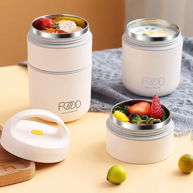 Stackable Stainless Steel Thermal Soup Cup Vacuum Insulated Lunch Box Food  Warmer Thermos Containers Lunch Bag - AliExpress
