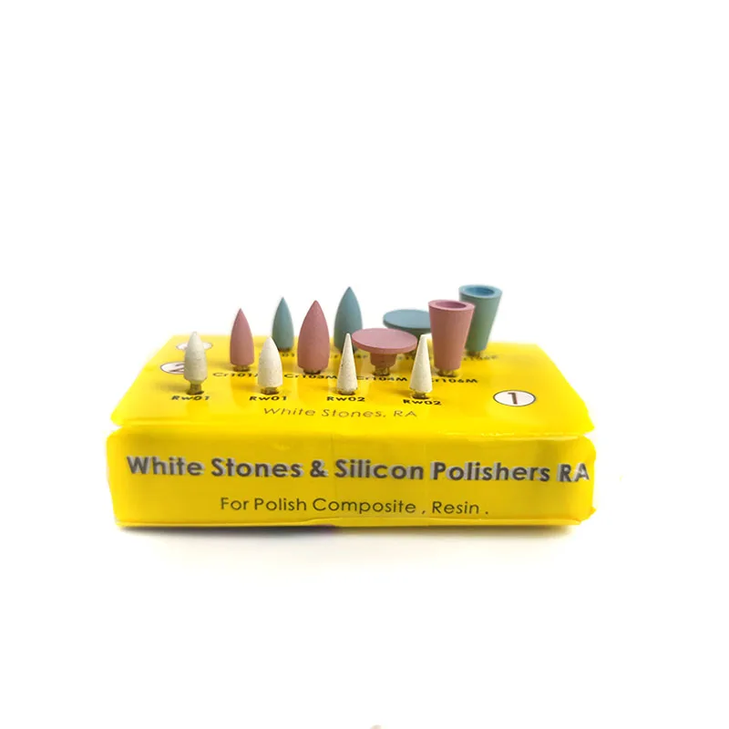Kit De Fraises De Polissage Dentaire AZDENT - 12 Pièces, Silicone Avec Oxyde D'aluminium, Type RA 2,35 Mm