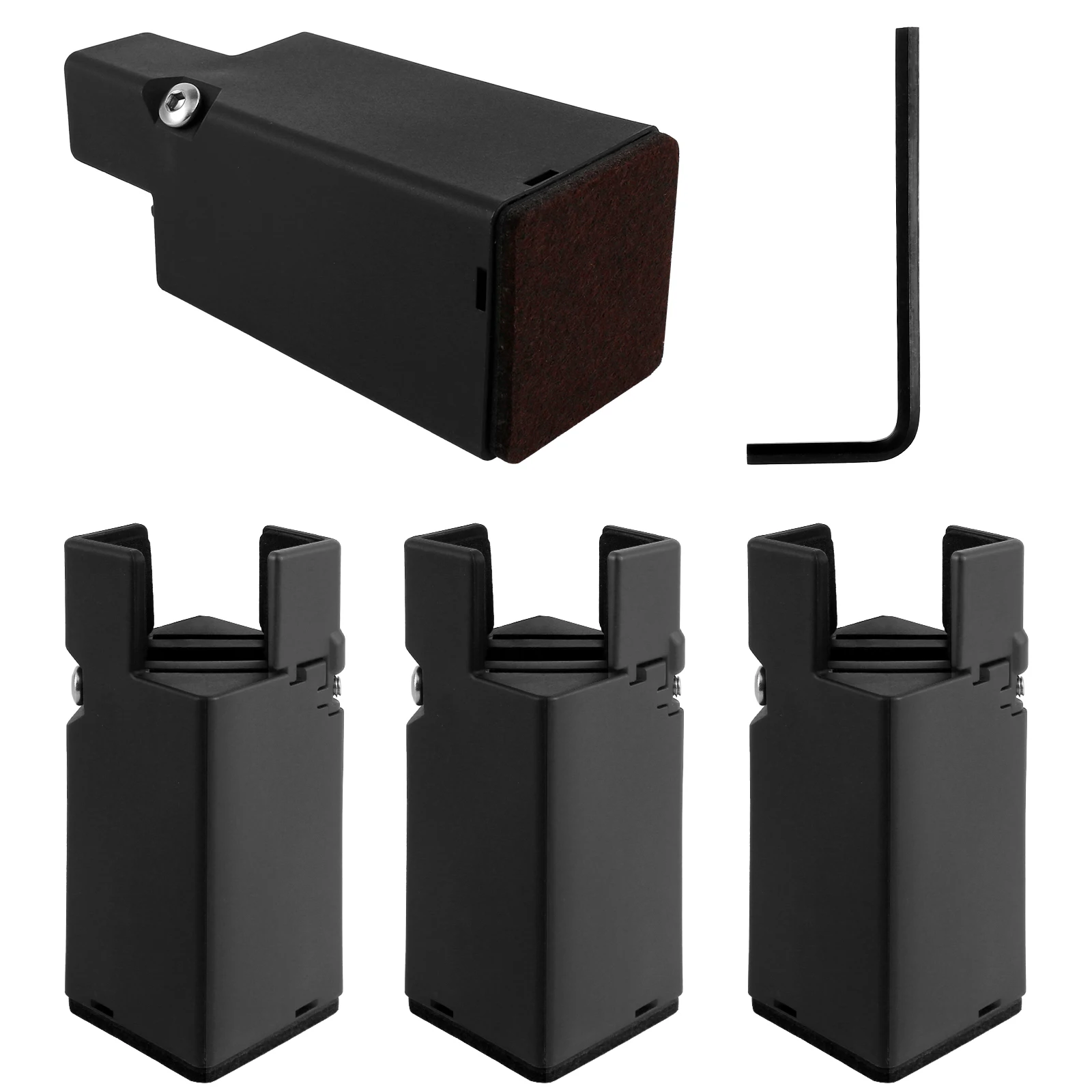 Adjustable Heavy Duty Furniture Risers - Set of 4, Metal Chair and Desk Elevators 1.97/3.94 Inch Lift