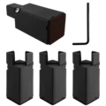 4PCS Black Hx100mm