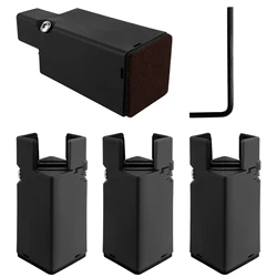 Adjustable Heavy Duty Furniture Risers - Set of 4, Metal Chair and Desk Elevators 1.97/3.94 Inch Lift (4PCS Black Hx100mm)