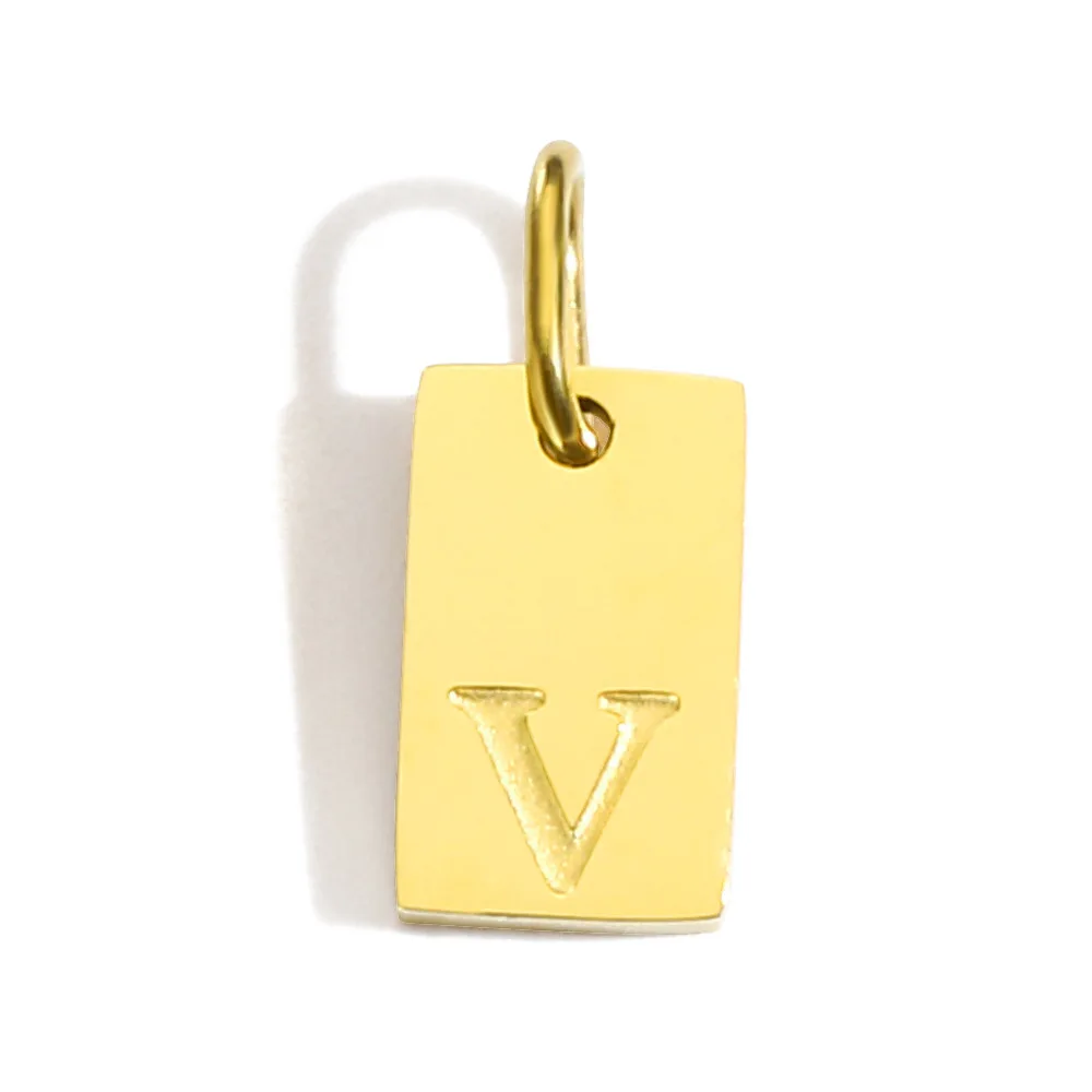 Gold Color Polished Stainless Steel Square Pendant for DIY Jewelry and Accessories
