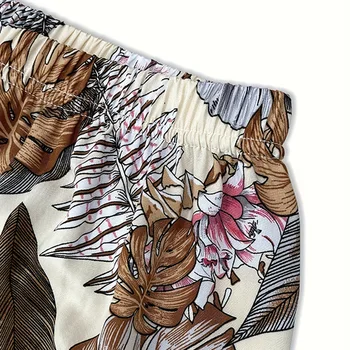 سراويل كاجوال فضفاضة ومتعددة الاستخدامات للنساء ، سراويل نوم واسعة الساق ، سراويل فانوس أوراق المشمش ، الصيف 5