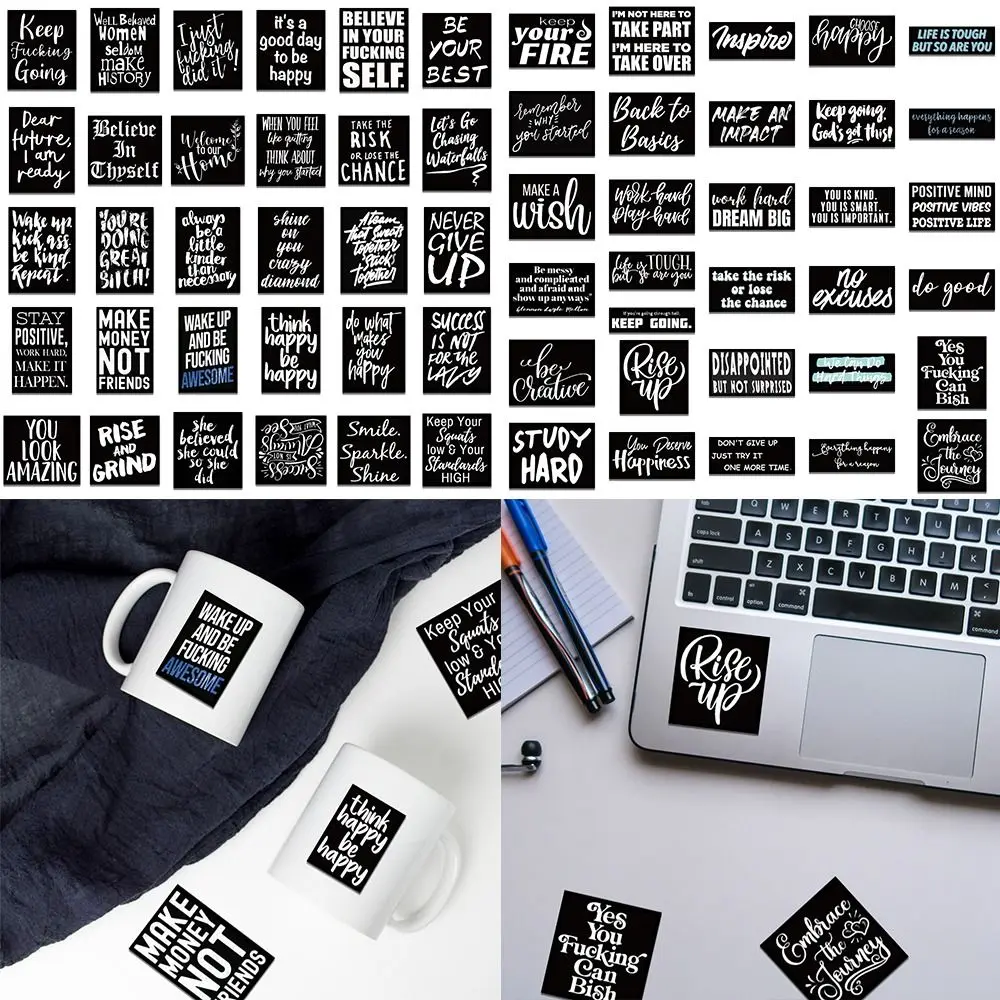 

61Pcs Multiple Styles Motivational Stickers Waterproof PVC Graffiti Stickers Removable Motivational Decals Phone