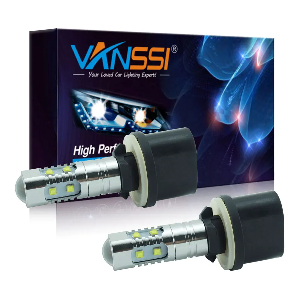 

2Pcs H27 880 LED Bulb Super Bright Car Fog Lights Day Driving Running Light 12V 6000K White