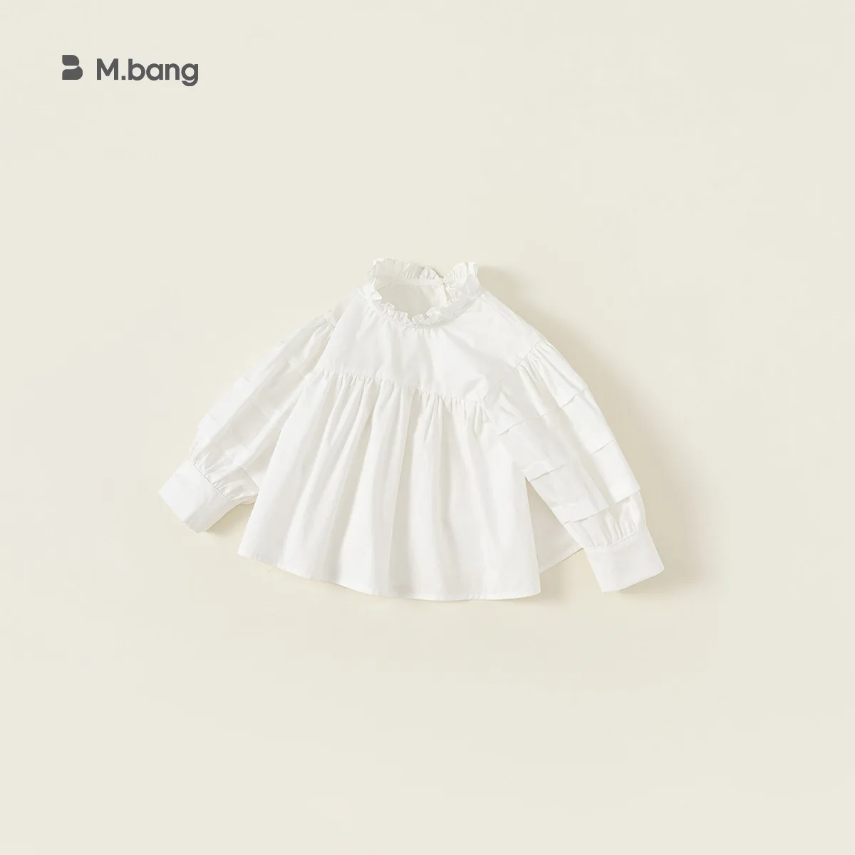 Girl Shirt Spring New Korean Version Children Ruffled Edge Shirt Doll Girl Stand Up Collar Stylish Doll Top