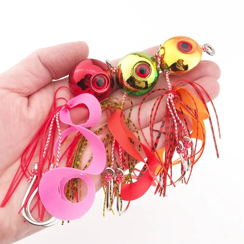 60g-200g Deep Control Up Tenya Madai Jig Kabura Saltwater Fishing Lure Jighead Sea Boating Bait Shrimp Rubber Skirt 4