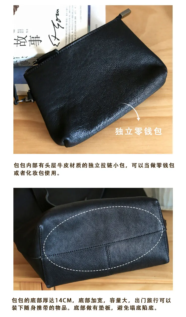PNDME vintage hohe qualität erste schicht rindsleder frauen große kapazität einkaufstasche reise luxus weiche echtes leder schulter tasche – Detail 5