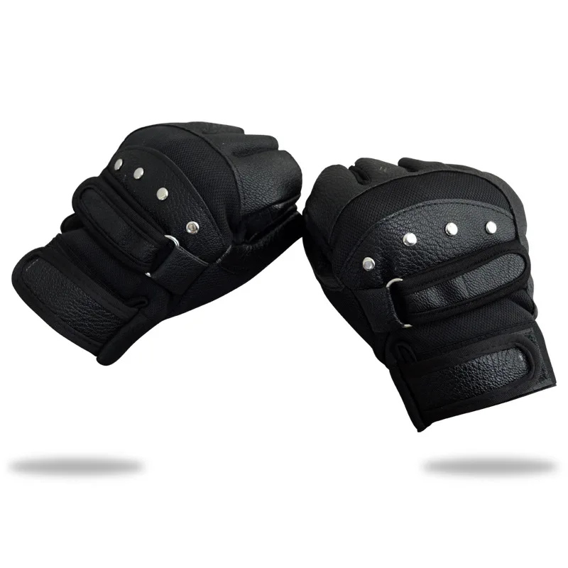 Fitness Half Finger Gloves Men Wrist Guard Sports Dumbbell Riding Outdoor Sport Leather Gloves перчатки перчатки без пальцев