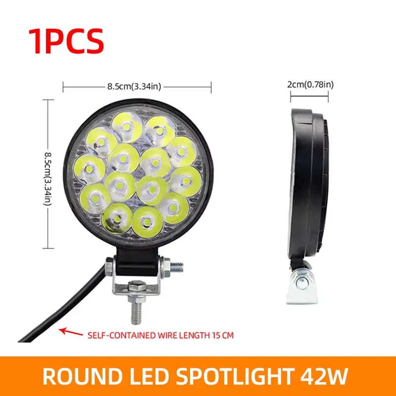 1PC 16LED White Mini Off-Road Work Light Bar