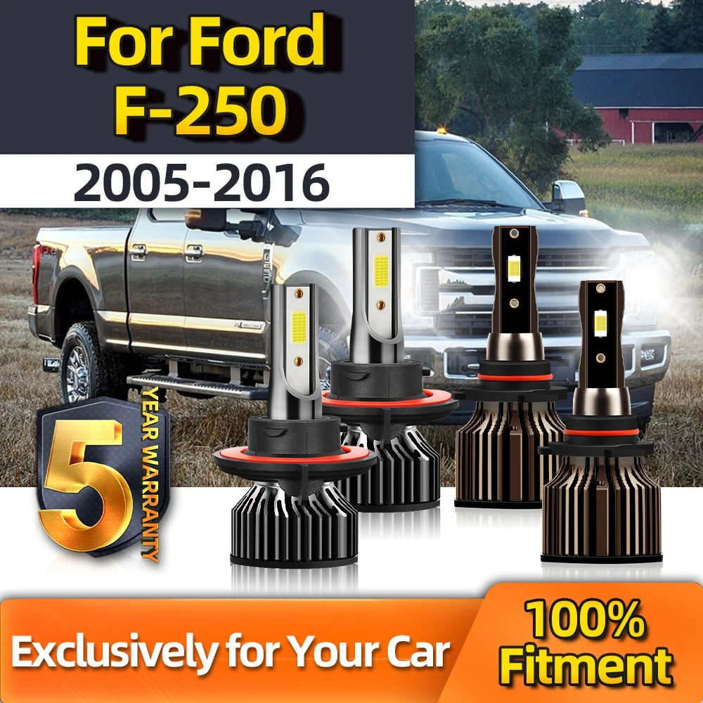 

Crossfox Plug-N-Play Bulbs Bright Headlamp Combo High Low H13 Fog Light 9145 Kit White For Ford F-250 2005 2006 2007 2008-2016