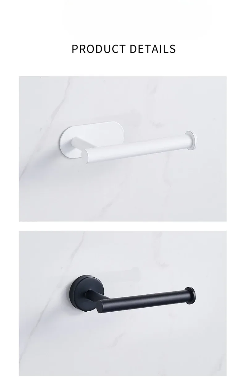 Self-Adhesive Stainless Steel Toilet Roll Paper Towel Toilet wall Mount Holder Organizers Punch-Free Rack Tissue Accessories U26