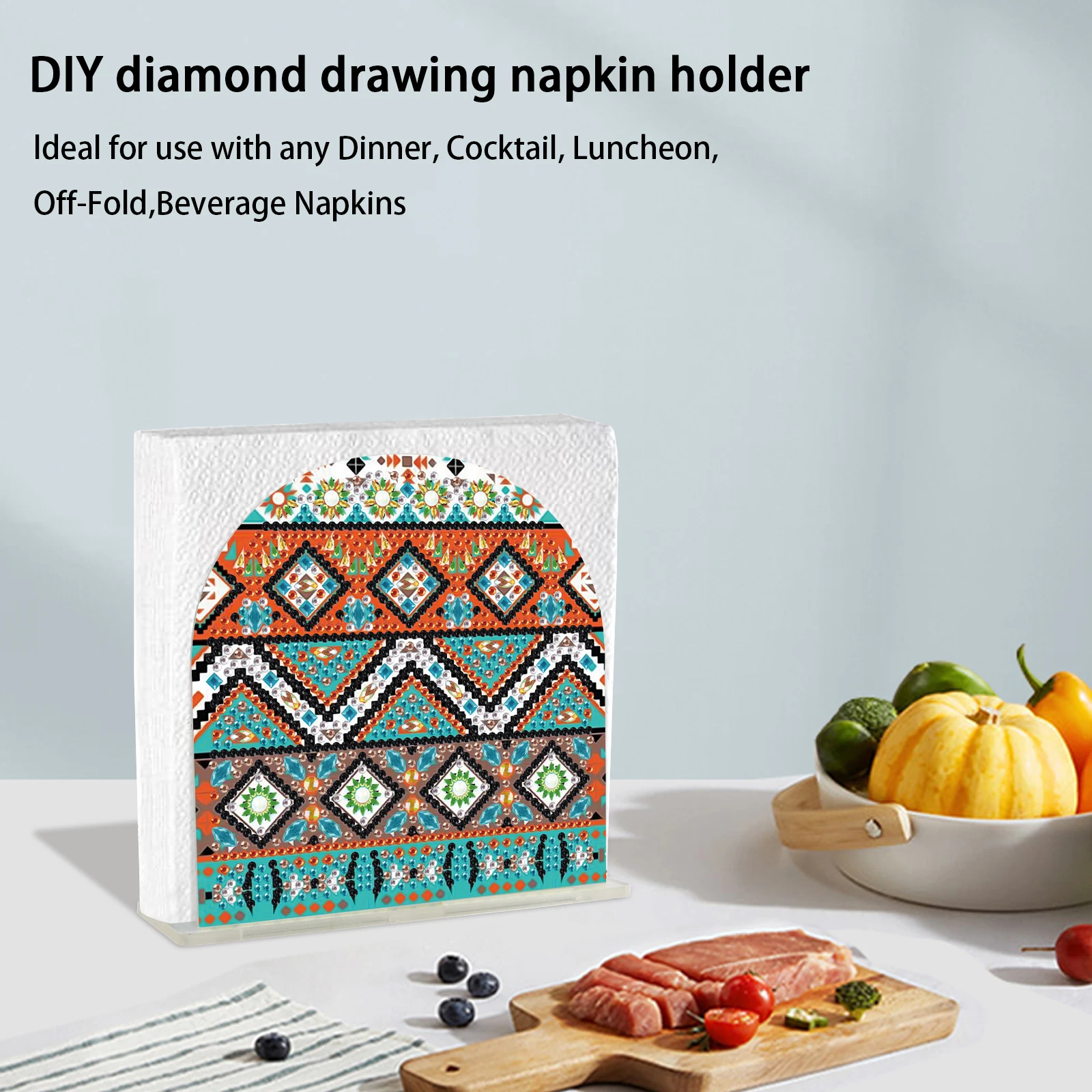 Diamond Art Painting set paper towel rack DIY Simple pattern 5D shaped crystal Diamond partial art painting production