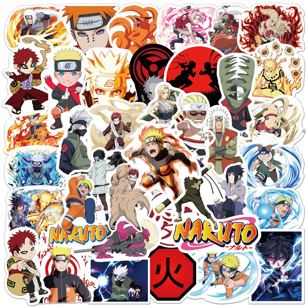 Em promoção! 10/50/100pcs Japão Anime De Desenho Animado Naruto Adesivo  Para Impermeável Etiqueta De Bagagem Skate Guitar Laptop Stikers Criança  Brinquedos