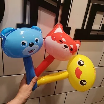 Inflatable Hammer Cartoon Children with Bell Frog Balloon Small Gift Kindergarten Small Hammer Inflatable Toy