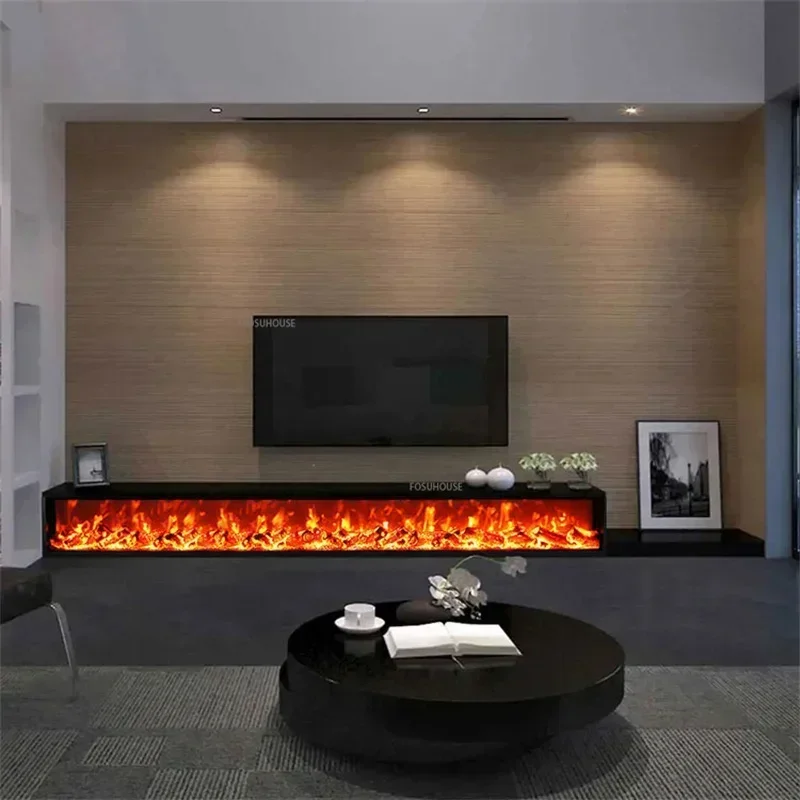 European 3D Simulated Flame Heater Electric Fireplaces Villa Living Room Embedded TV Cabinets Fireplace Home Decoration