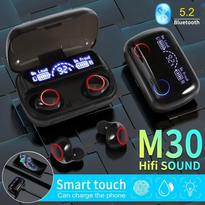 M30 TWS  5.3 , LED ÷  ̾, ũ , 9D ׷   ̾ , ǰ