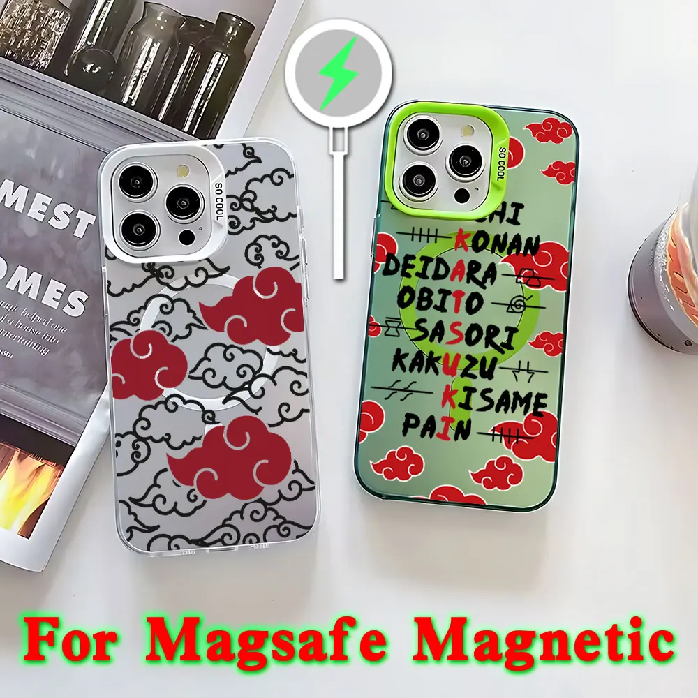 Japan Anime Uchiha Magnetic Phone Case with Silver-Plated Lens Border