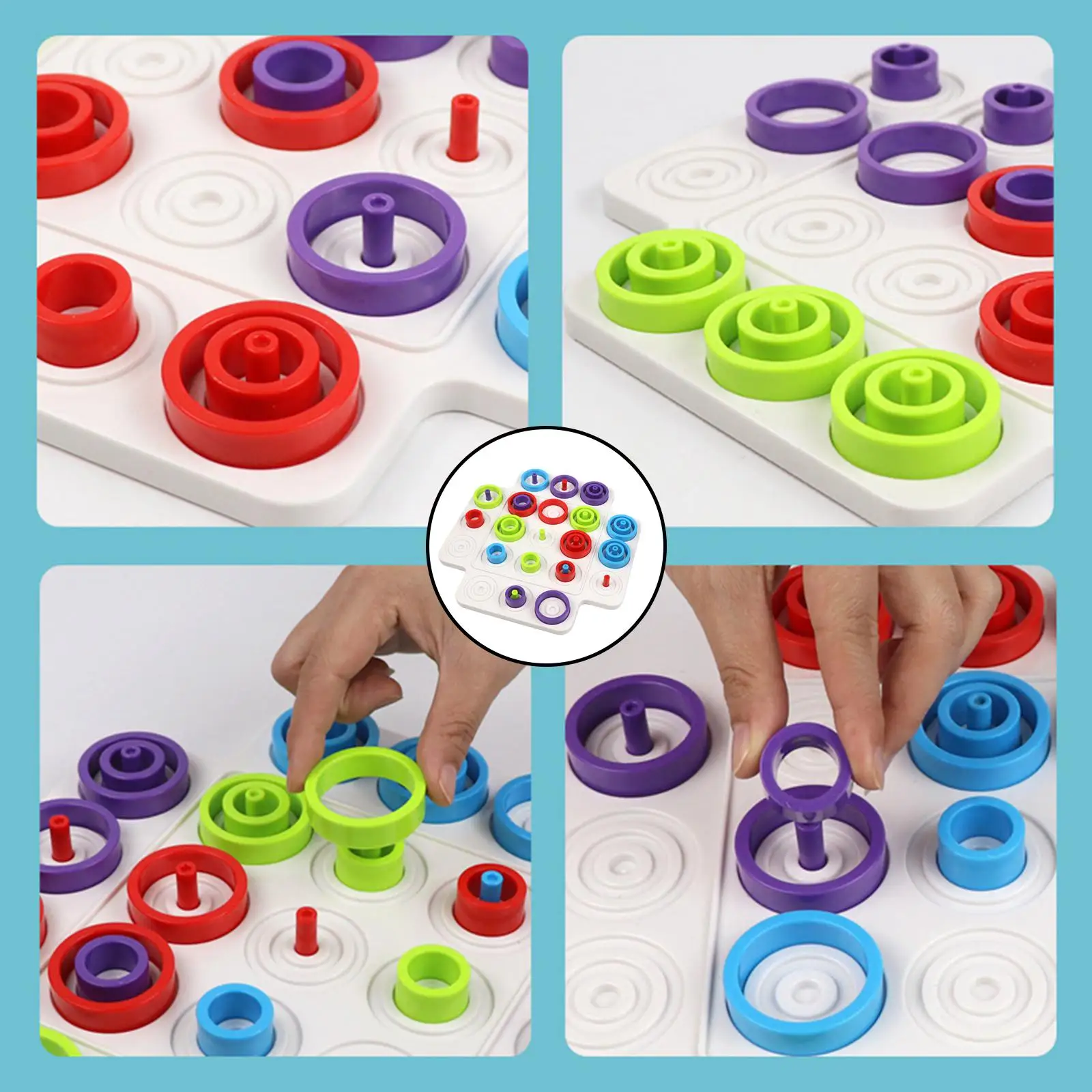 Rings Chess Puzzle Toys Educational Parent Child Interaction for