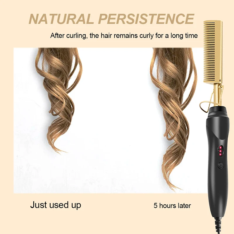 Electric Curling Iron Massage Comb for long curly hair Barber comb Durable curling comb for home fluffy comb 4