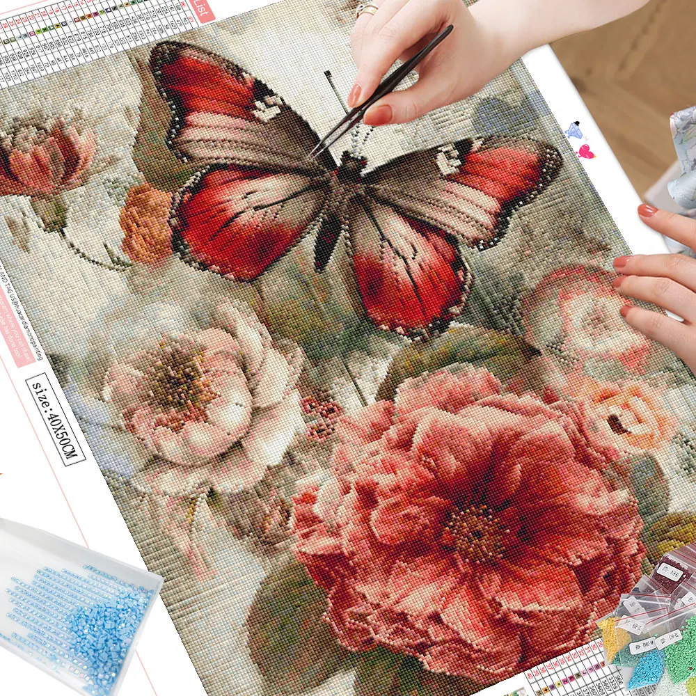 Diamond Painting Cross Stitch Kits Retro Animal Butterfly 5D DIY Mosaic Flower Home Decorative diamond painting diamond art painting kit diamond painting set