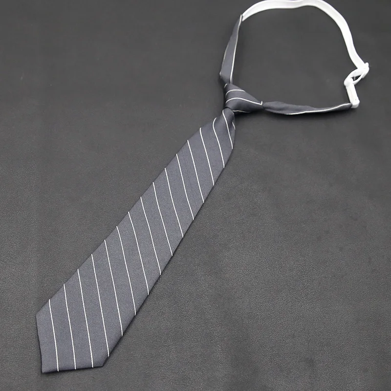 

Hot selling stock: navy black Japanese college style striped business men's suit accessories, lazy people no need to wear ties
